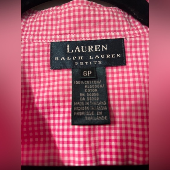 Ralph Lauren Pink Gingham Button Down Shirt - Picture 3 of 7
